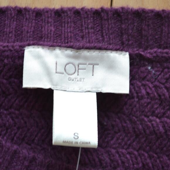 NWT LOFT Knit Sweater Size S Purple - Picture 3 of 5